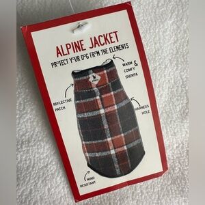 NWT THE WORTHY DOG ALPINE JACKET SHERPA REFLECTIVE PATCH FOR LARGE DOG PLAID